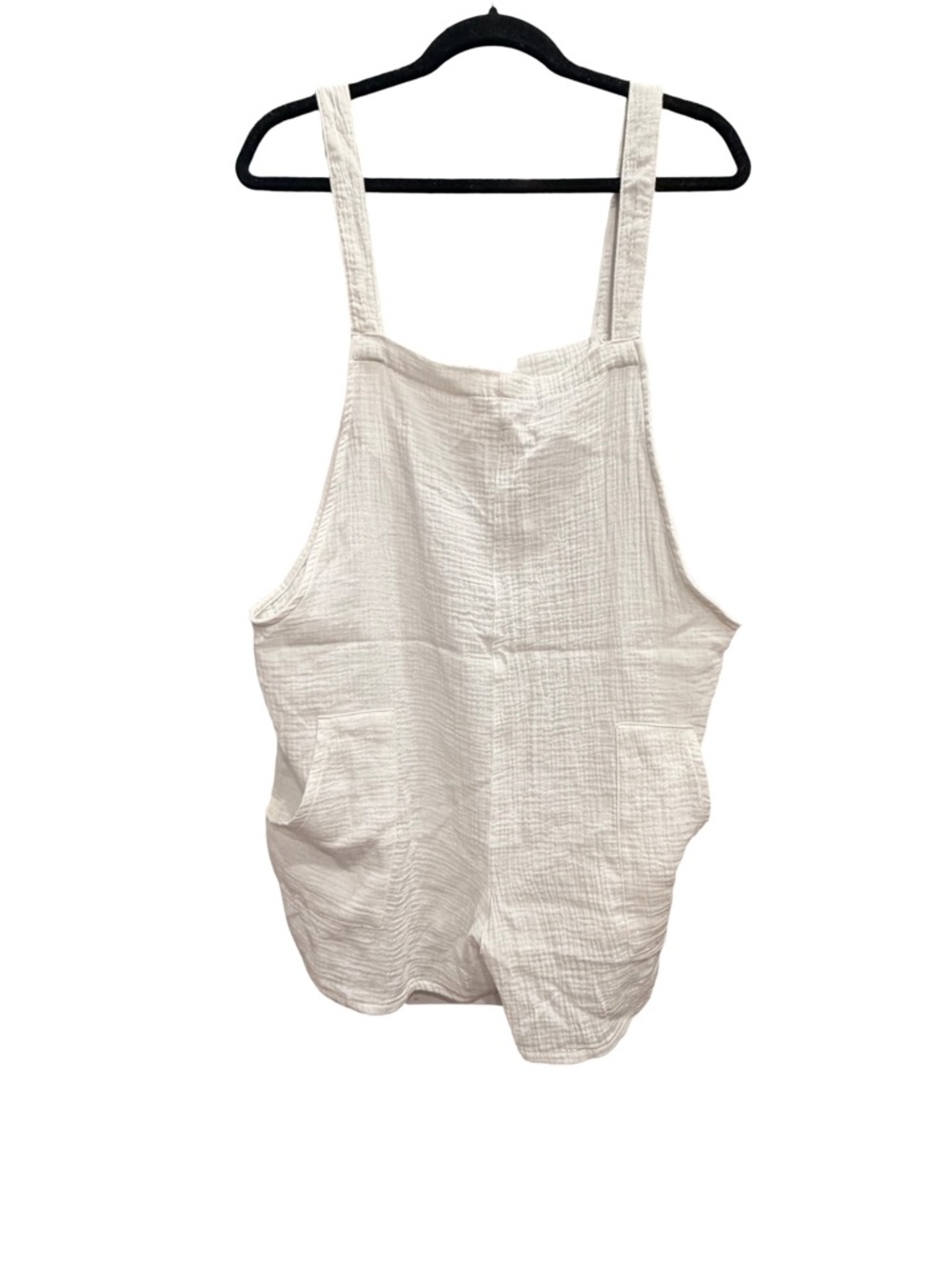 White 💯 % Cotton gauze Tank Romper - Women's Overalls L